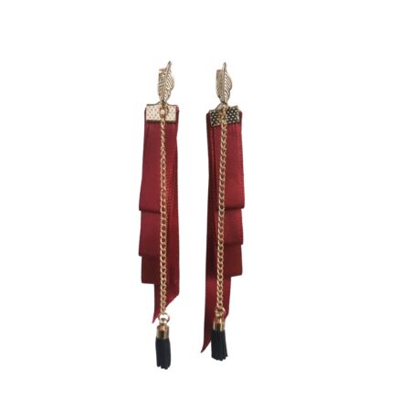 ARETES CINTAS HOJAS - VINOTINTO